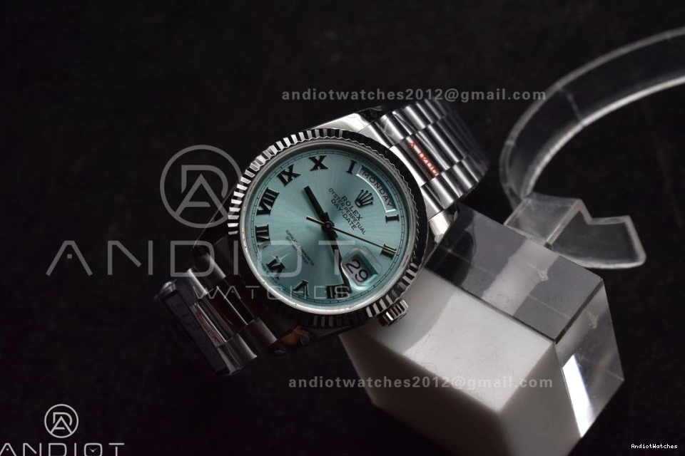 vr3255 Light V5 Best Weight) Steel on Bracelet Dial QF 689 36 DayDate 904L Blue SS President Edition EyeCatching (Gain Roman 0411